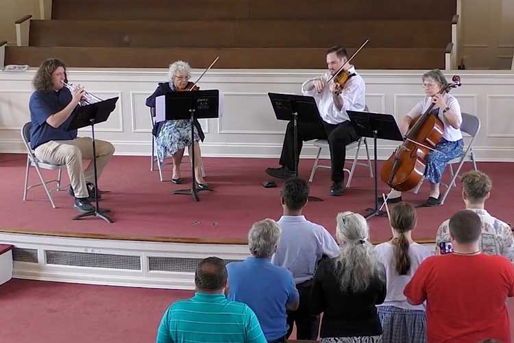 The Strings Crewe instructors played “The Star-Spangled Banner” to celebrate America’s 250th birthday